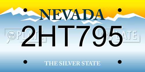 2HT795 Nevada License Plate
