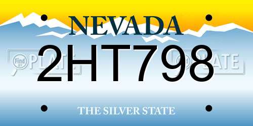 2HT798 Nevada License Plate