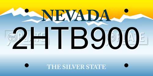 2HTB900 Nevada License Plate