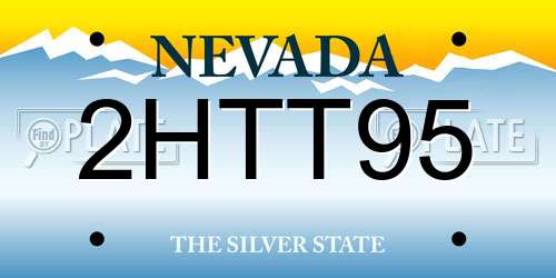 2HTT95 Nevada License Plate