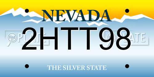 2HTT98 Nevada License Plate