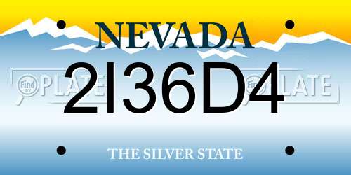 2I36D4 Nevada License Plate