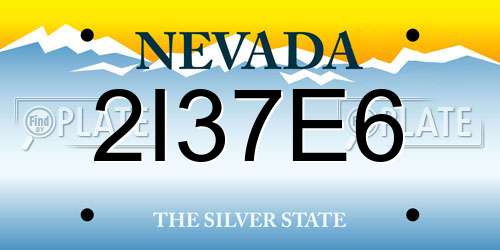 2I37E6 Nevada License Plate