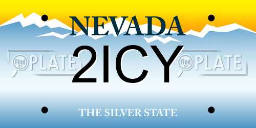 2ICY Nevada License Plate