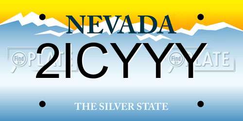 2ICYYY Nevada License Plate