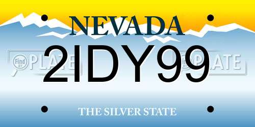 2IDY99 Nevada License Plate