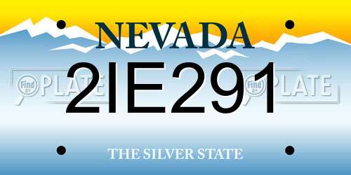 2IE291 Nevada License Plate
