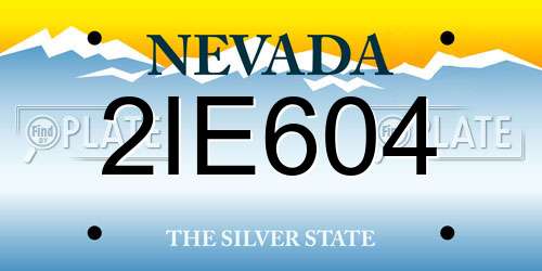 2IE604 Nevada License Plate