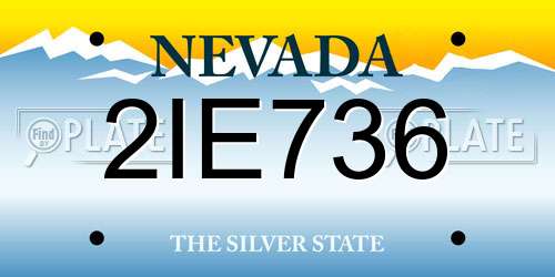 2IE736 Nevada License Plate