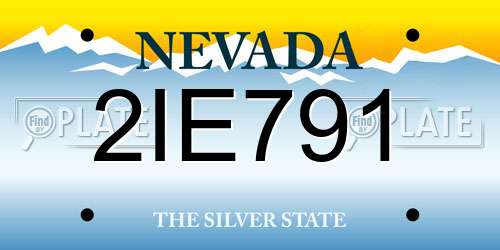 2IE791 Nevada License Plate
