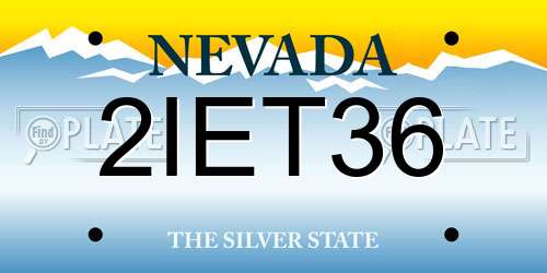 2IET36 Nevada License Plate