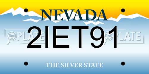 2IET91 Nevada License Plate