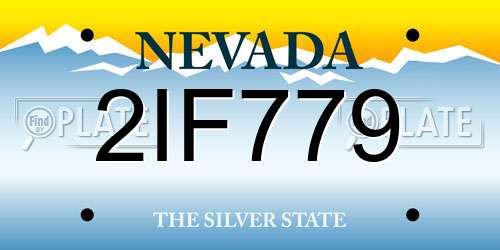 2IF779 Nevada License Plate