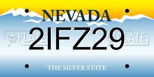 2IFZ29 Nevada License Plate