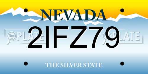 2IFZ79 Nevada License Plate