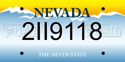 2II9118 Nevada License Plate