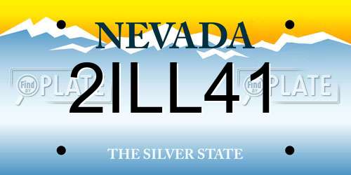2ILL41 Nevada License Plate