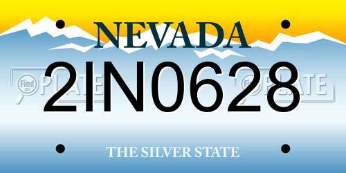 2IN0628 Nevada License Plate