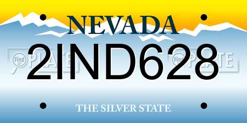 2IND628 Nevada License Plate