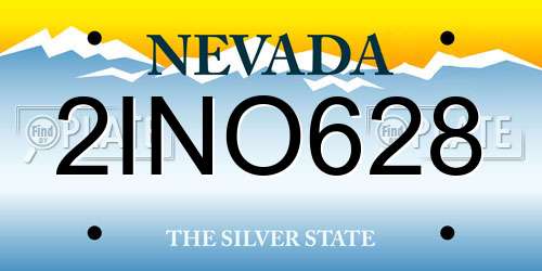 2INO628 Nevada License Plate