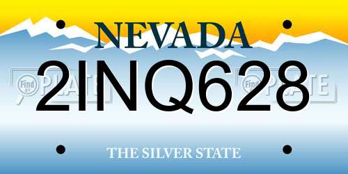 2INQ628 Nevada License Plate