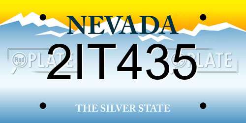2IT435 Nevada License Plate