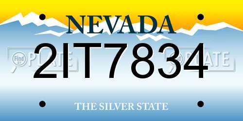 2IT7834 Nevada License Plate