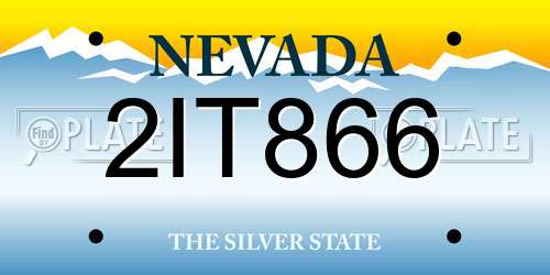 2IT866 Nevada License Plate