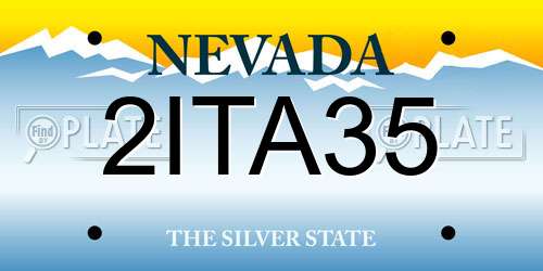 2ITA35 Nevada License Plate