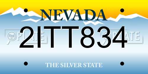 2ITT834 Nevada License Plate