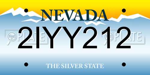 2IYY212 Nevada License Plate