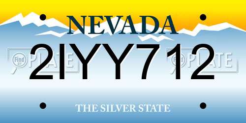 2IYY712 Nevada License Plate