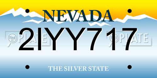 2IYY717 Nevada License Plate