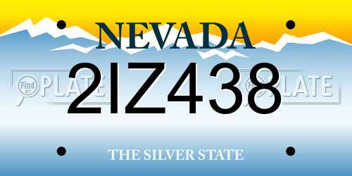 2IZ438 Nevada License Plate