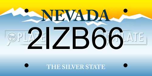 2IZB66 Nevada License Plate