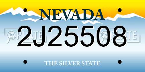 2J25508 Nevada License Plate