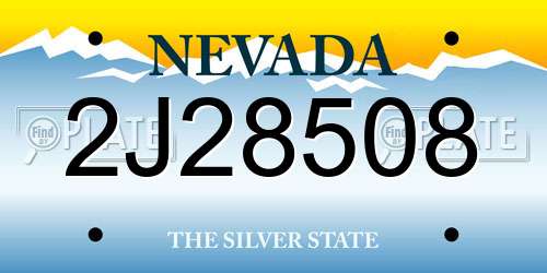 2J28508 Nevada License Plate