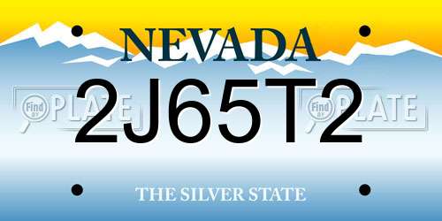 2J65T2 Nevada License Plate
