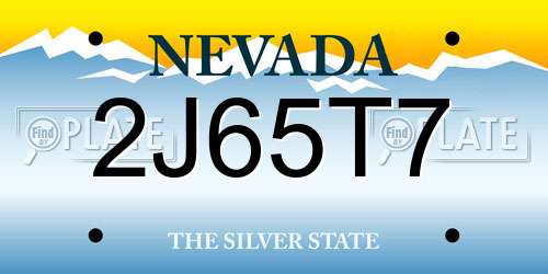 2J65T7 Nevada License Plate