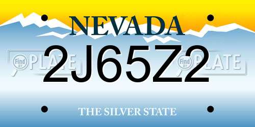 2J65Z2 Nevada License Plate