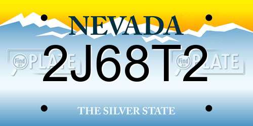 2J68T2 Nevada License Plate