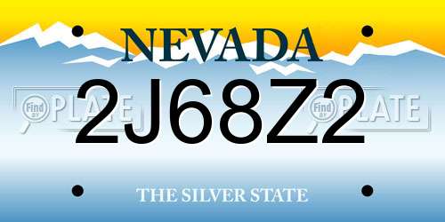 2J68Z2 Nevada License Plate
