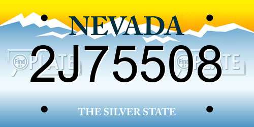 2J75508 Nevada License Plate
