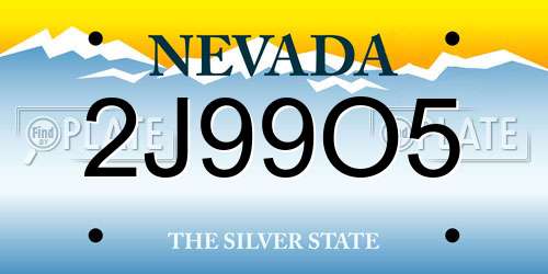 2J99O5 Nevada License Plate
