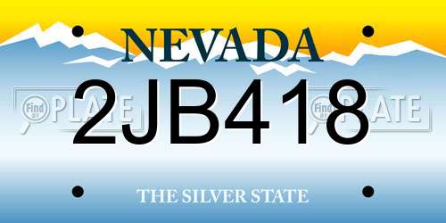 2JB418 Nevada License Plate