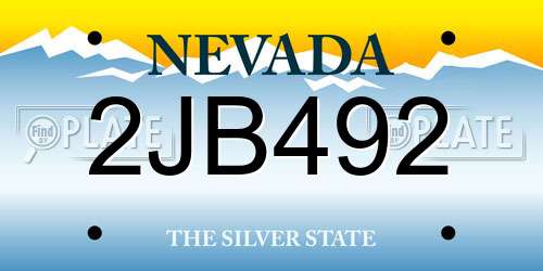 2JB492 Nevada License Plate