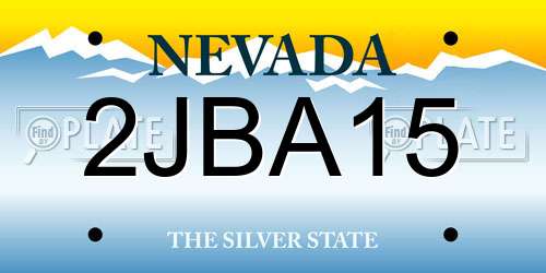 2JBA15 Nevada License Plate
