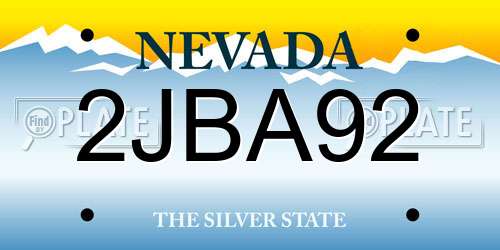 2JBA92 Nevada License Plate