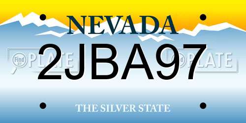 2JBA97 Nevada License Plate