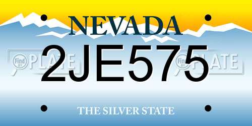 2JE575 Nevada License Plate